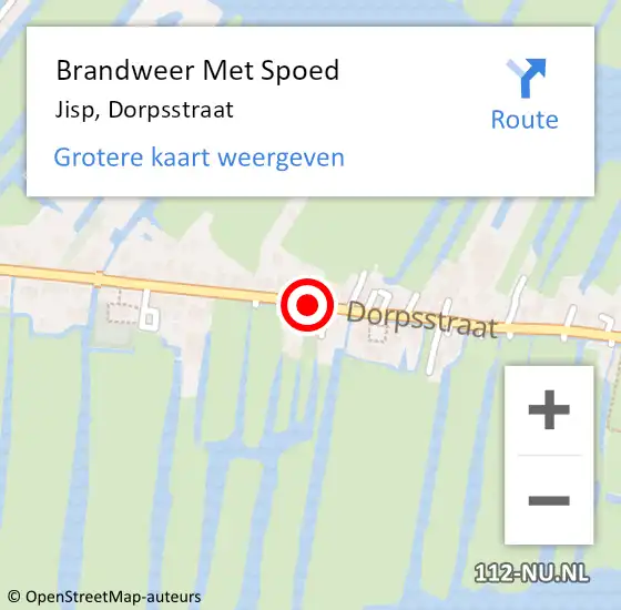 Locatie op kaart van de 112 melding: Brandweer Met Spoed Naar Jisp, Dorpsstraat op 26 februari 2020 17:19