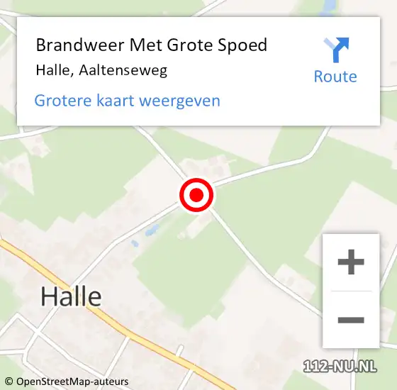 Locatie op kaart van de 112 melding: Brandweer Met Grote Spoed Naar Halle, Aaltenseweg op 26 februari 2020 19:48