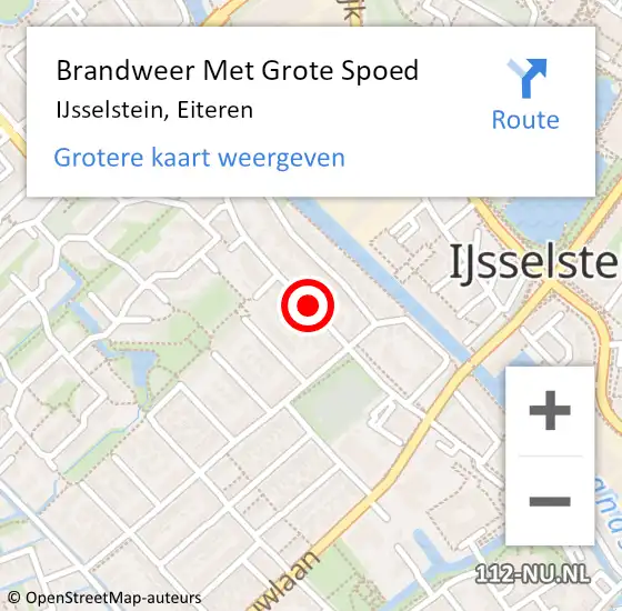 Locatie op kaart van de 112 melding: Brandweer Met Grote Spoed Naar IJsselstein, Eiteren op 26 februari 2020 20:06