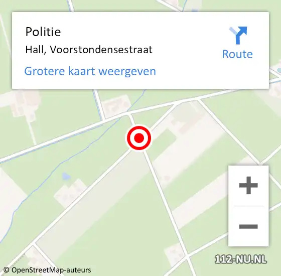 Locatie op kaart van de 112 melding: Politie Hall, Voorstondensestraat op 26 februari 2020 20:39