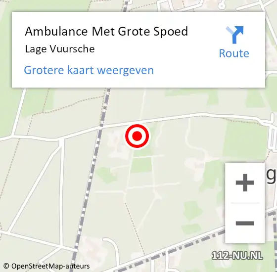 Locatie op kaart van de 112 melding: Ambulance Met Grote Spoed Naar Lage Vuursche op 26 februari 2020 21:22