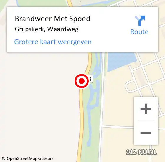 Locatie op kaart van de 112 melding: Brandweer Met Spoed Naar Grijpskerk, Waardweg op 27 februari 2020 05:43