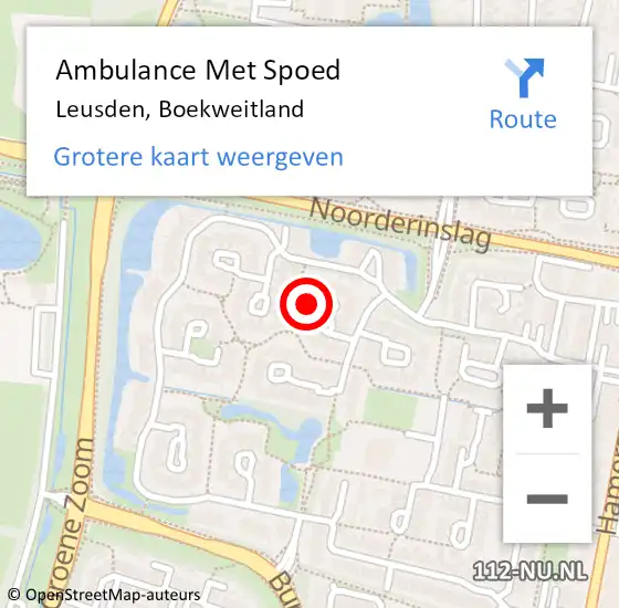 Locatie op kaart van de 112 melding: Ambulance Met Spoed Naar Leusden, Boekweitland op 29 april 2014 17:49