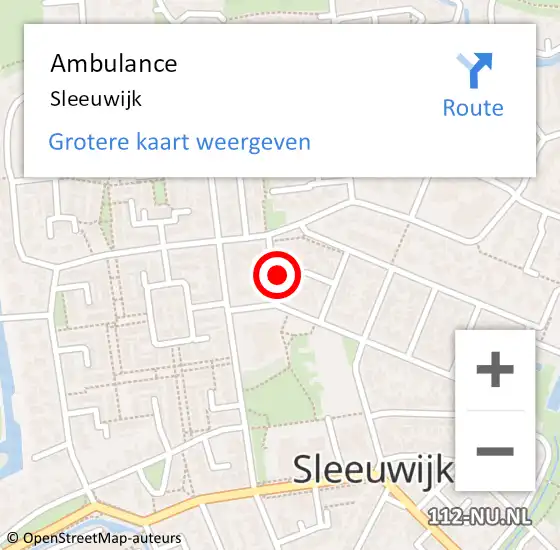 Locatie op kaart van de 112 melding: Ambulance Sleeuwijk op 27 februari 2020 09:06