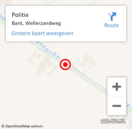 Locatie op kaart van de 112 melding: Politie Bant, Wellerzandweg op 29 april 2014 18:11