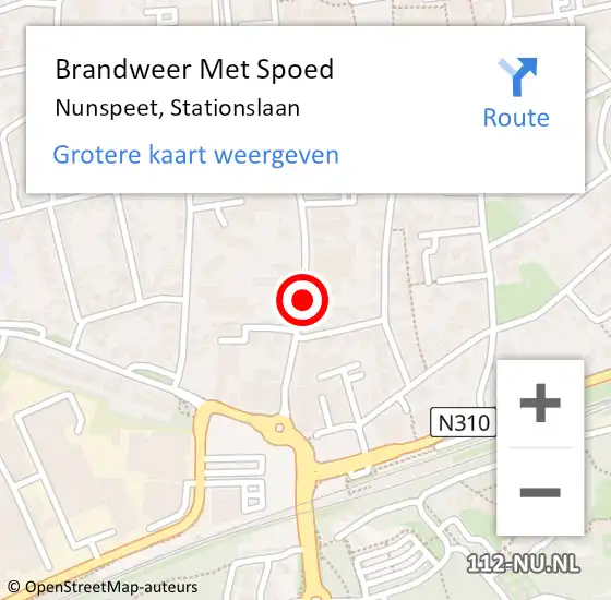 Locatie op kaart van de 112 melding: Brandweer Met Spoed Naar Nunspeet, Stationslaan op 27 februari 2020 12:25