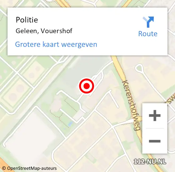 Locatie op kaart van de 112 melding: Politie Geleen, Vouershof op 27 februari 2020 12:39