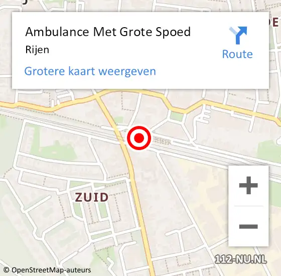 Locatie op kaart van de 112 melding: Ambulance Met Grote Spoed Naar Rijen op 27 februari 2020 12:45