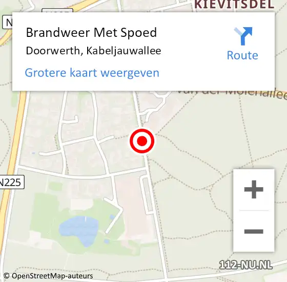 Locatie op kaart van de 112 melding: Brandweer Met Spoed Naar Doorwerth, Kabeljauwallee op 27 februari 2020 12:54