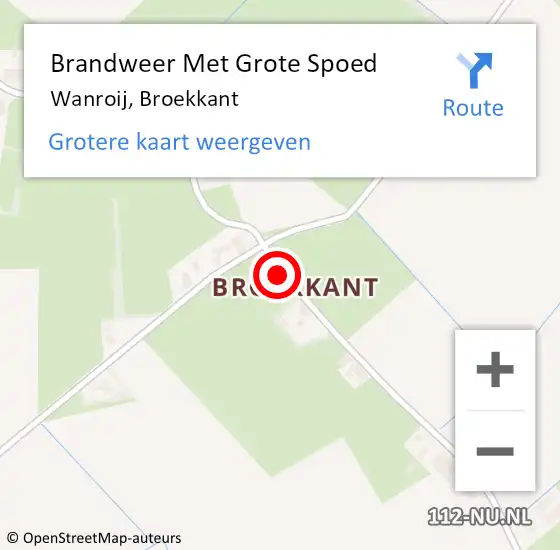 Locatie op kaart van de 112 melding: Brandweer Met Grote Spoed Naar Wanroij, Broekkant op 27 februari 2020 13:04