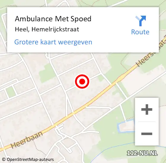 Locatie op kaart van de 112 melding: Ambulance Met Spoed Naar Heel, Hemelrijckstraat op 27 februari 2020 14:08