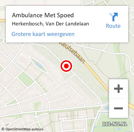 Locatie op kaart van de 112 melding: Ambulance Met Spoed Naar Herkenbosch, Van Der Landelaan op 27 februari 2020 15:09