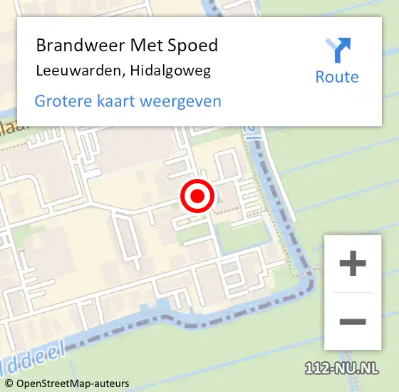 Locatie op kaart van de 112 melding: Brandweer Met Spoed Naar Leeuwarden, Hidalgoweg op 27 februari 2020 15:47