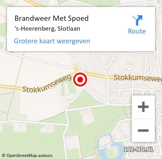 Locatie op kaart van de 112 melding: Brandweer Met Spoed Naar 's-Heerenberg, Slotlaan op 27 februari 2020 16:26