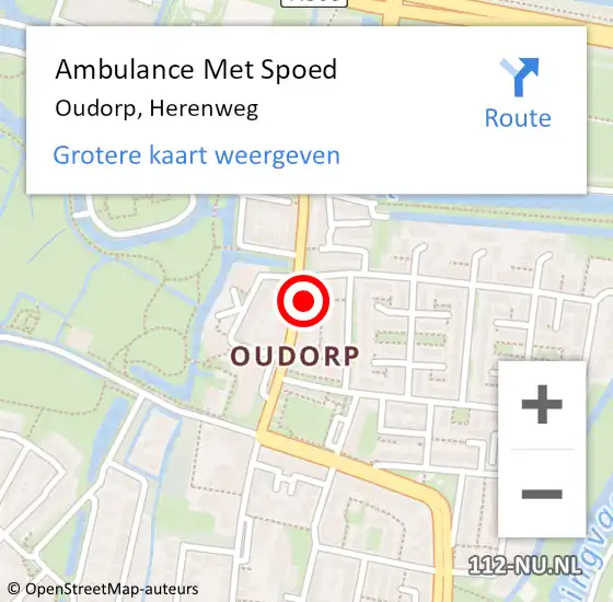 Locatie op kaart van de 112 melding: Ambulance Met Spoed Naar Oudorp, Herenweg op 29 april 2014 18:49