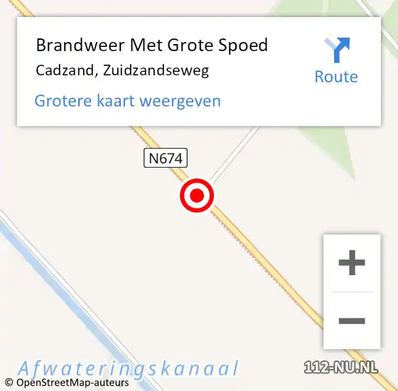 Locatie op kaart van de 112 melding: Brandweer Met Grote Spoed Naar Cadzand, Zuidzandseweg op 27 februari 2020 17:24