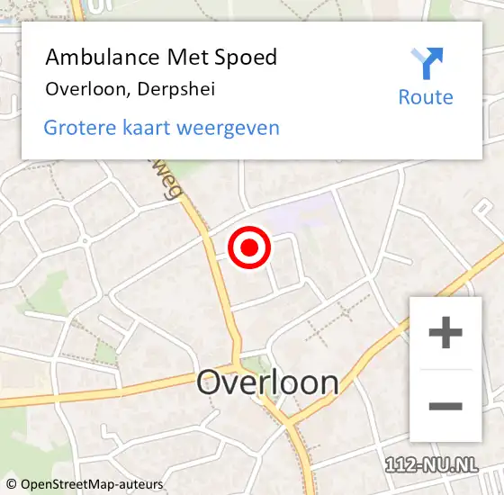Locatie op kaart van de 112 melding: Ambulance Met Spoed Naar Overloon, Derpshei op 27 februari 2020 17:26
