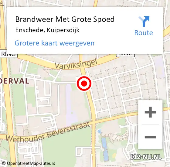 Locatie op kaart van de 112 melding: Brandweer Met Grote Spoed Naar Enschede, Kuipersdijk op 27 februari 2020 18:13