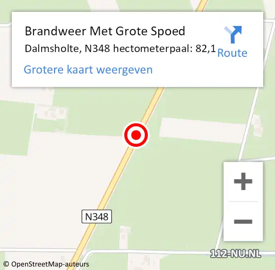 Locatie op kaart van de 112 melding: Brandweer Met Grote Spoed Naar Dalmsholte, Deventerweg op 27 februari 2020 18:51