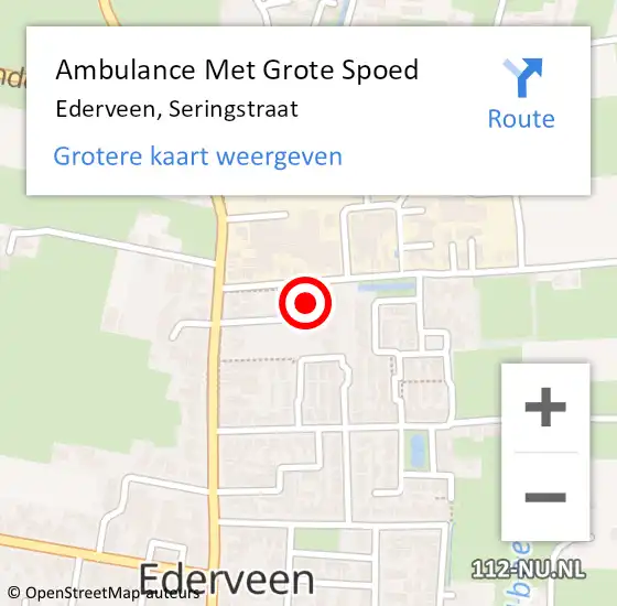 Locatie op kaart van de 112 melding: Ambulance Met Grote Spoed Naar Ederveen, Seringstraat op 29 april 2014 19:21