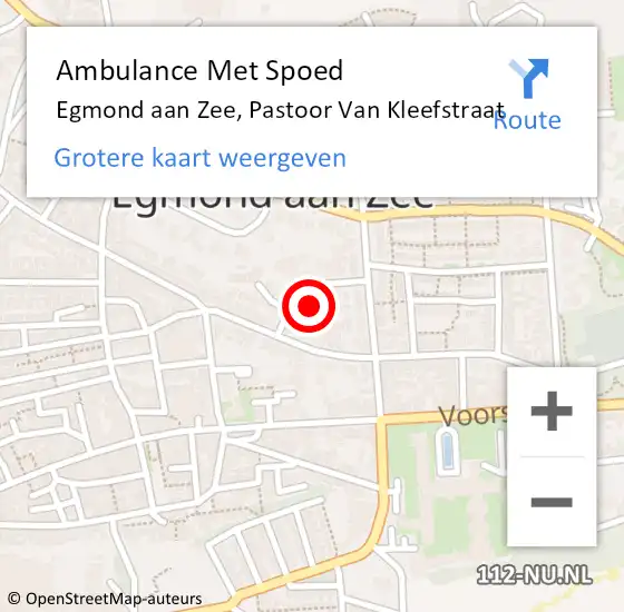 Locatie op kaart van de 112 melding: Ambulance Met Spoed Naar Egmond aan Zee, Pastoor Van Kleefstraat op 28 februari 2020 07:01