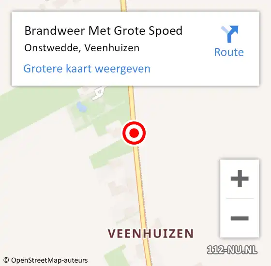 Locatie op kaart van de 112 melding: Brandweer Met Grote Spoed Naar Onstwedde, Veenhuizen op 28 februari 2020 07:33