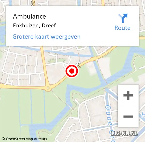 Locatie op kaart van de 112 melding: Ambulance Enkhuizen, Dreef op 28 februari 2020 10:28