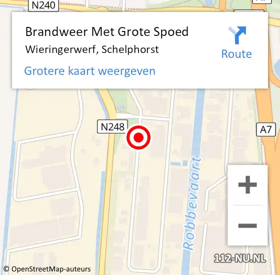 Locatie op kaart van de 112 melding: Brandweer Met Grote Spoed Naar Wieringerwerf, Schelphorst op 28 februari 2020 10:29