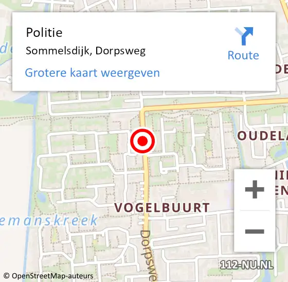 Locatie op kaart van de 112 melding: Politie Sommelsdijk, Dorpsweg op 28 februari 2020 11:38