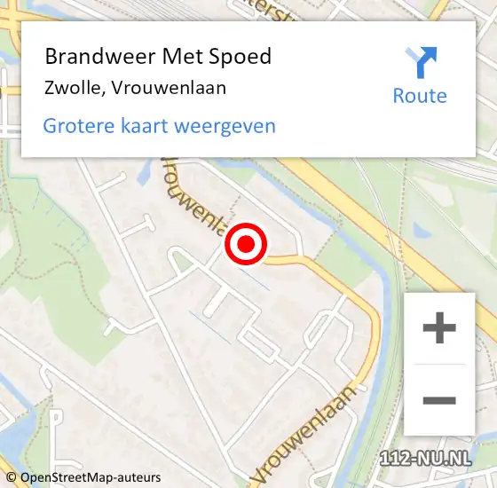Locatie op kaart van de 112 melding: Brandweer Met Spoed Naar Zwolle, Vrouwenlaan op 28 februari 2020 12:17