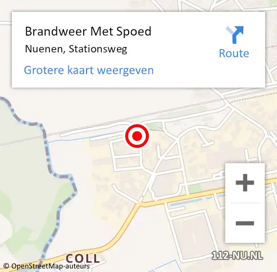 Locatie op kaart van de 112 melding: Brandweer Met Spoed Naar Nuenen, Stationsweg op 28 februari 2020 12:46