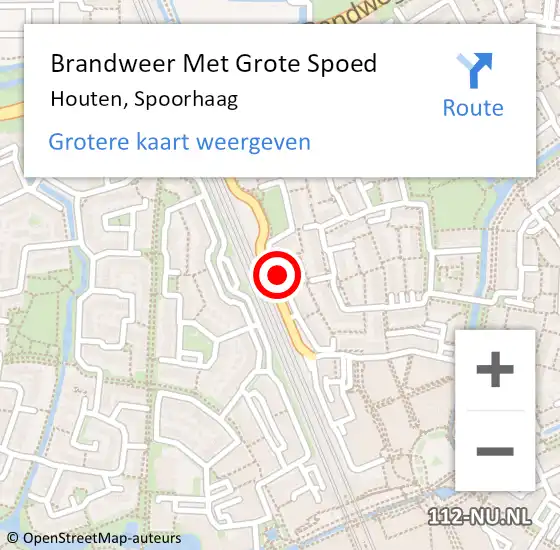 Locatie op kaart van de 112 melding: Brandweer Met Grote Spoed Naar Houten, Spoorhaag op 28 februari 2020 14:07