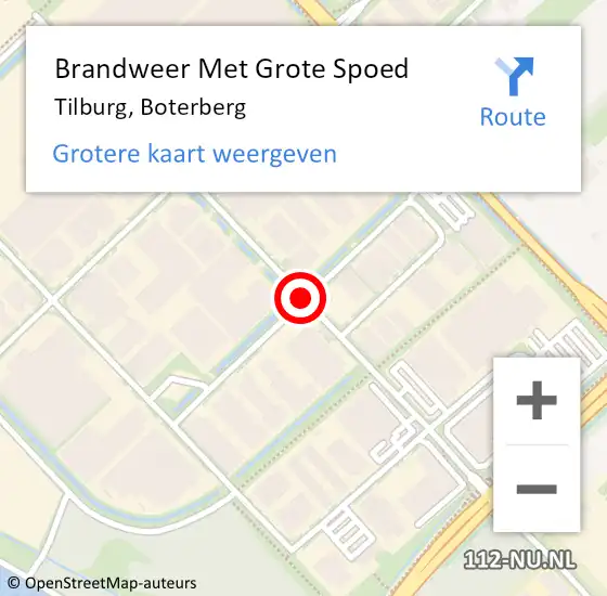 Locatie op kaart van de 112 melding: Brandweer Met Grote Spoed Naar Tilburg, Boterberg op 28 februari 2020 15:52