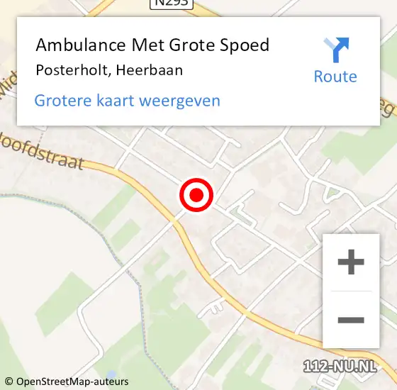 Locatie op kaart van de 112 melding: Ambulance Met Grote Spoed Naar Posterholt, Heerbaan op 28 februari 2020 16:35