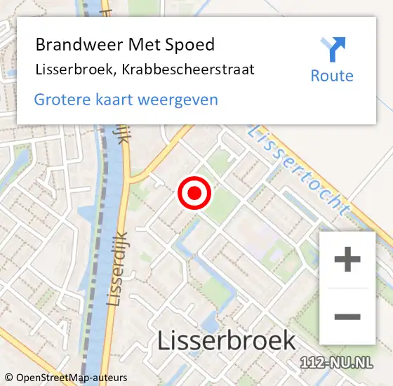 Locatie op kaart van de 112 melding: Brandweer Met Spoed Naar Lisserbroek, Krabbescheerstraat op 29 april 2014 21:25