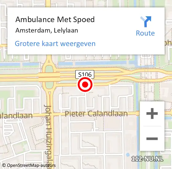 Locatie op kaart van de 112 melding: Ambulance Met Spoed Naar Amsterdam, Lelylaan op 28 februari 2020 17:26