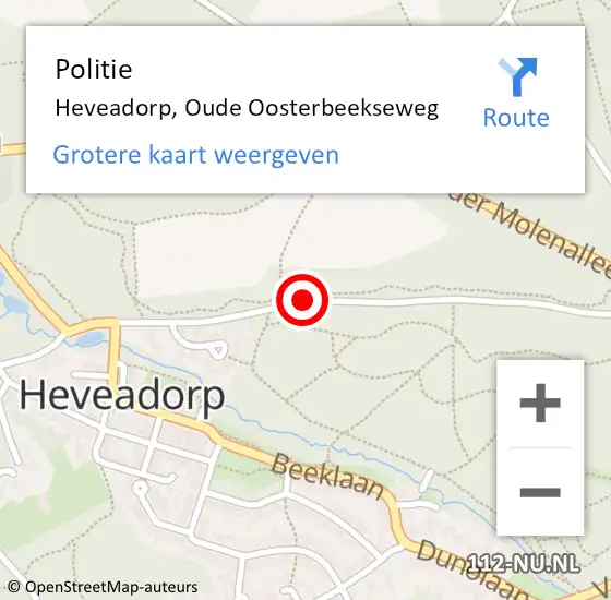 Locatie op kaart van de 112 melding: Politie Heveadorp, Oude Oosterbeekseweg op 28 februari 2020 17:43