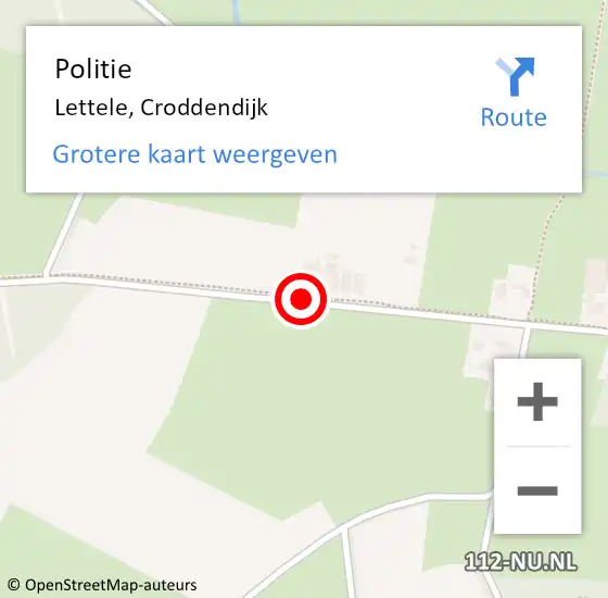 Locatie op kaart van de 112 melding: Politie Lettele, Croddendijk op 28 februari 2020 17:44