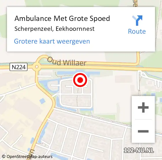 Locatie op kaart van de 112 melding: Ambulance Met Grote Spoed Naar Scherpenzeel, Eekhoornnest op 29 april 2014 21:57