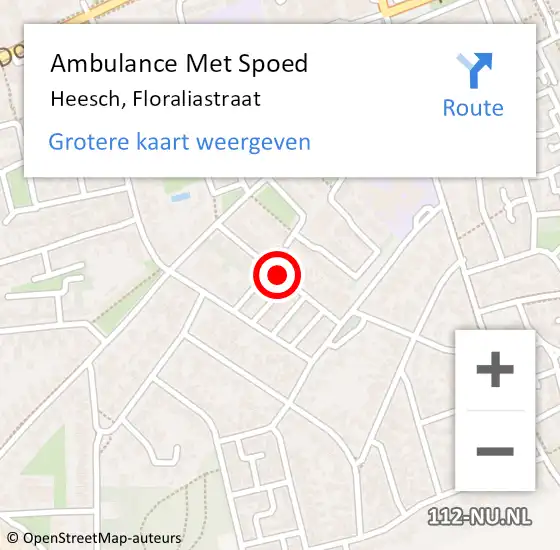 Locatie op kaart van de 112 melding: Ambulance Met Spoed Naar Heesch, Floraliastraat op 28 februari 2020 23:24