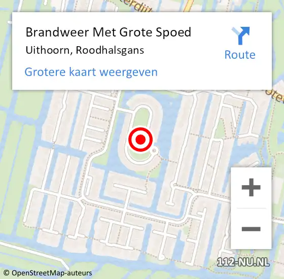 Locatie op kaart van de 112 melding: Brandweer Met Grote Spoed Naar Uithoorn, Roodhalsgans op 29 februari 2020 00:12