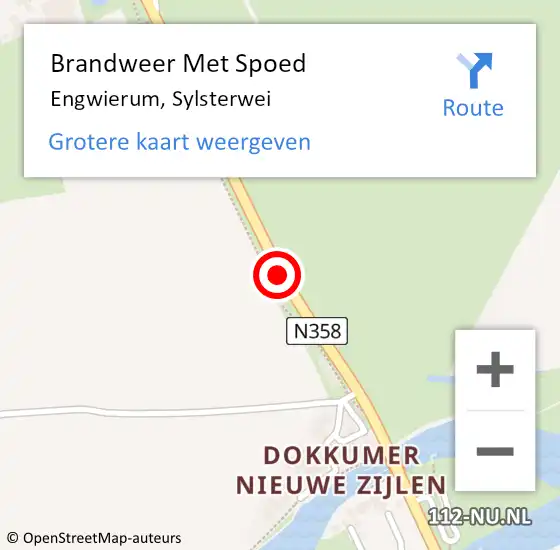 Locatie op kaart van de 112 melding: Brandweer Met Spoed Naar Engwierum, Sylsterwei op 29 februari 2020 01:11
