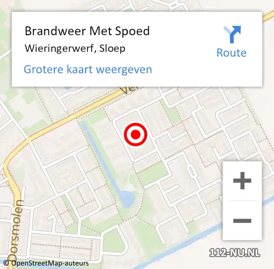 Locatie op kaart van de 112 melding: Brandweer Met Spoed Naar Wieringerwerf, Sloep op 29 februari 2020 03:53