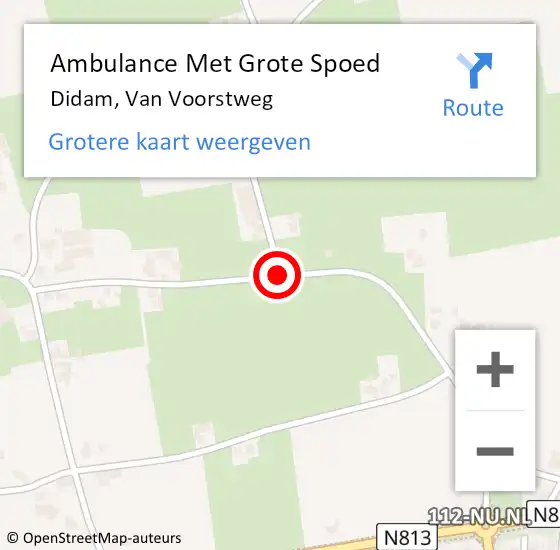 Locatie op kaart van de 112 melding: Ambulance Met Grote Spoed Naar Didam, Van Voorstweg op 29 februari 2020 04:20