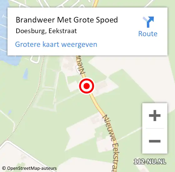 Locatie op kaart van de 112 melding: Brandweer Met Grote Spoed Naar Doesburg, Eekstraat op 29 februari 2020 09:55