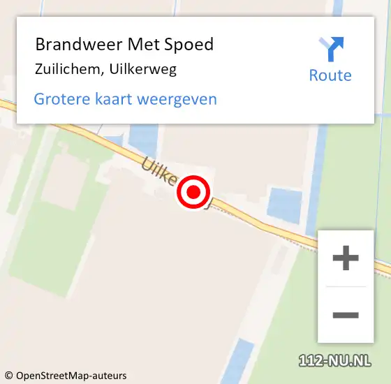 Locatie op kaart van de 112 melding: Brandweer Met Spoed Naar Zuilichem, Uilkerweg op 29 februari 2020 12:35