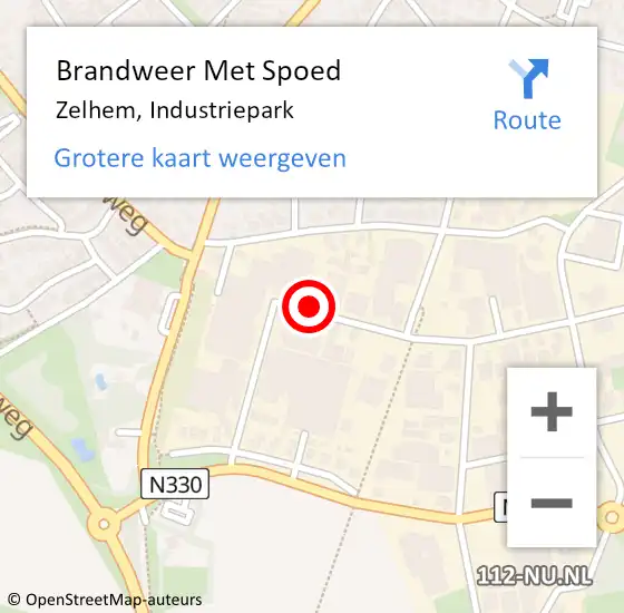 Locatie op kaart van de 112 melding: Brandweer Met Spoed Naar Zelhem, Industriepark op 29 februari 2020 12:43