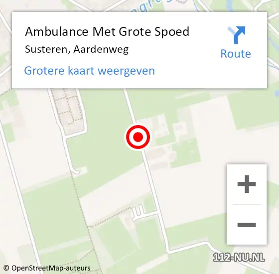 Locatie op kaart van de 112 melding: Ambulance Met Grote Spoed Naar Susteren, Aardenweg op 29 februari 2020 15:54