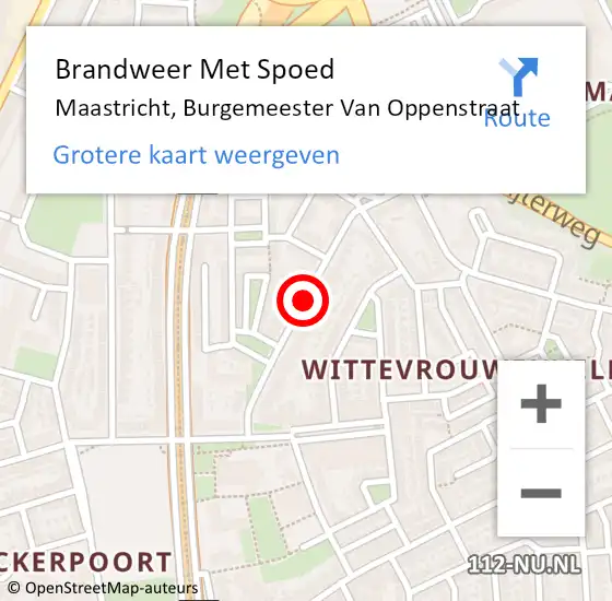 Locatie op kaart van de 112 melding: Brandweer Met Spoed Naar Maastricht, Burgemeester Van Oppenstraat op 29 februari 2020 17:57