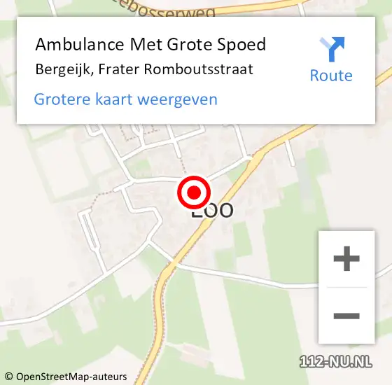 Locatie op kaart van de 112 melding: Ambulance Met Grote Spoed Naar Bergeijk, Frater Romboutsstraat op 29 februari 2020 17:59